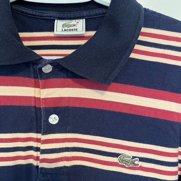 LACOSTE Striped Polo T-Shirt – Vintage, Made in France size S - Picture 5 of 5